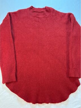 Red Wool Crewneck Sweater Pullover Classic Minimalist No Tags